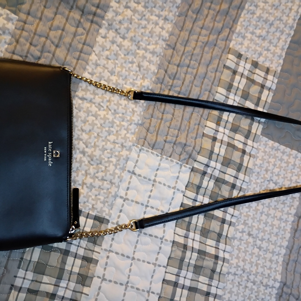 Kate Spade Black Crossbody with Gold Chain